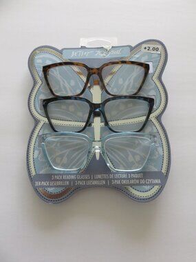 (#135) Betsey Johnson Women's Reading 3-pack  Glasses Readers
